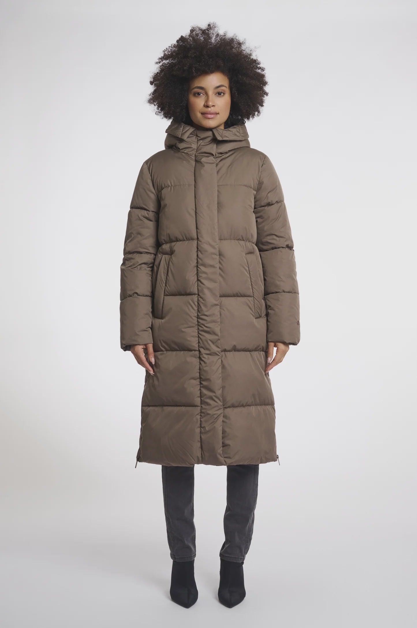 Rino & Pelle Tessa Padded Coat in Dark Toffee