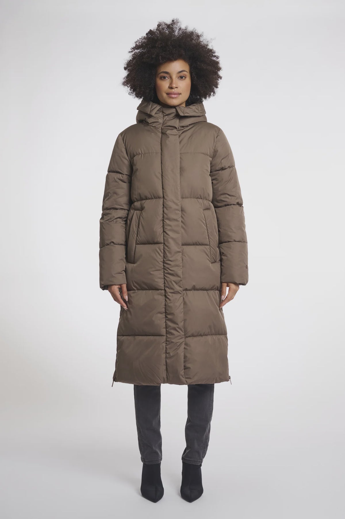 Rino & Pelle Tessa Padded Coat in Dark Toffee