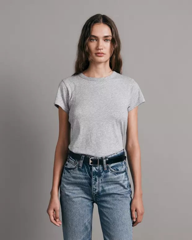 R&B The Slub Cotton Tee in Heather Grey