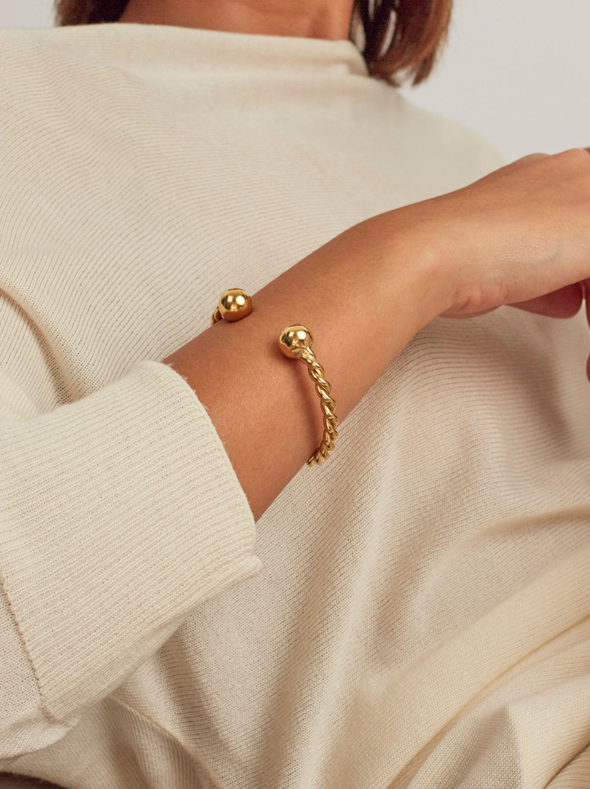 Tilly Sveaas Gold Roped Torque Bracelet