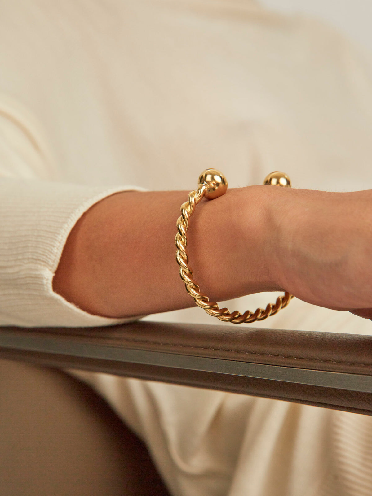 Tilly Sveaas Gold Roped Torque Bracelet