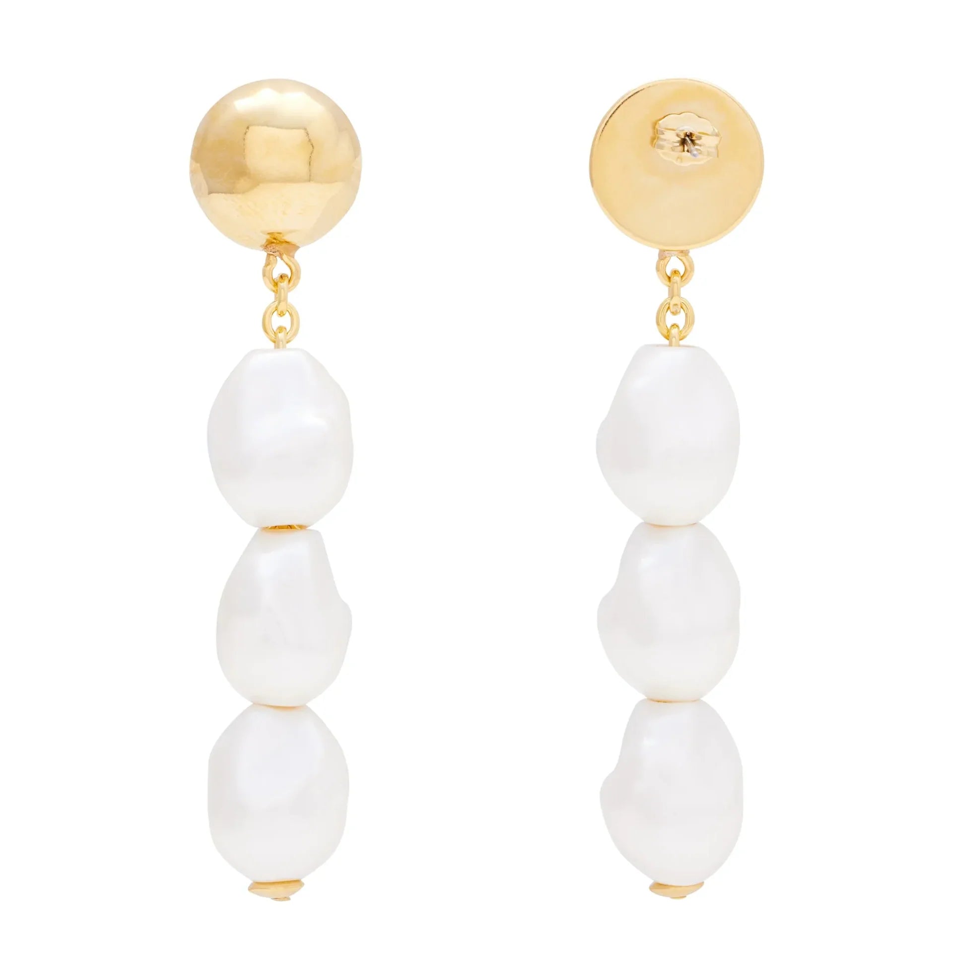 Vanessa Baroni Triple Organic Pearl Earring