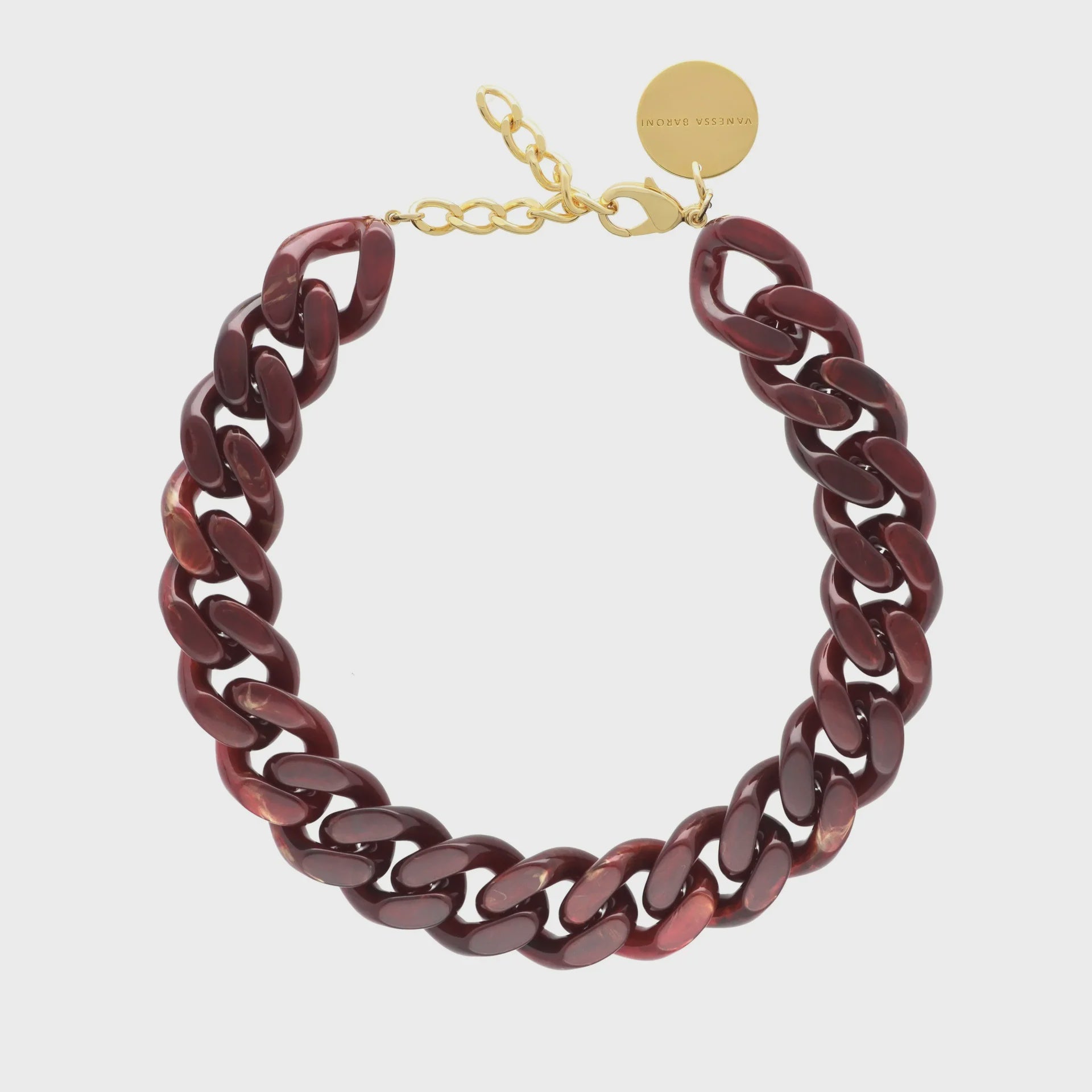 Vanessa Baroni Flat Chain Bordeaux Marble
