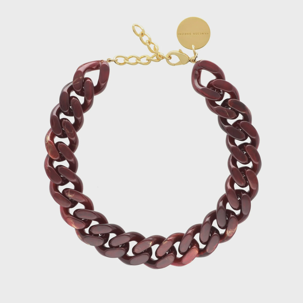 Vanessa Baroni Flat Chain Bordeaux Marble