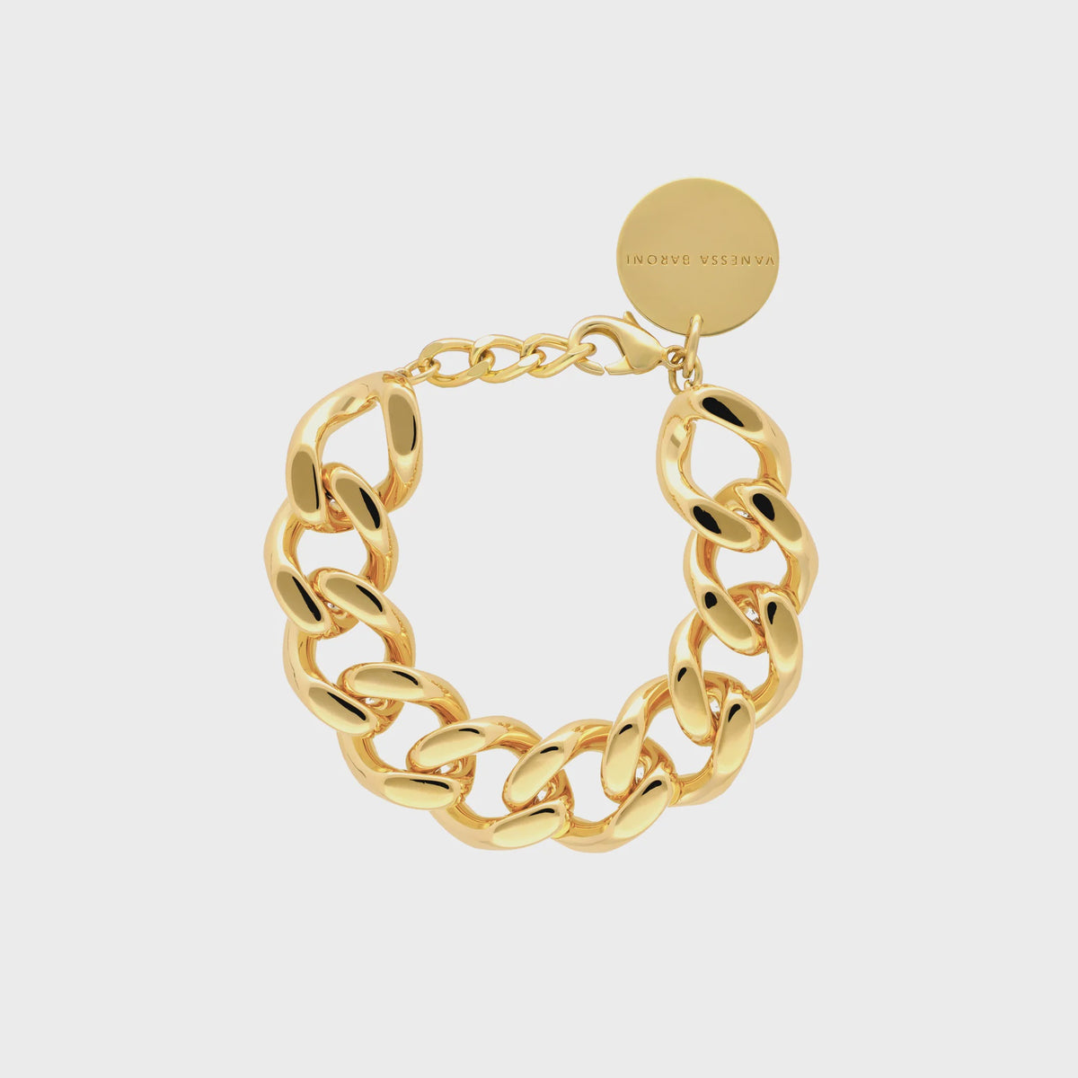 Vanessa Baroni Mini Flat Chain Bracelet in Gold