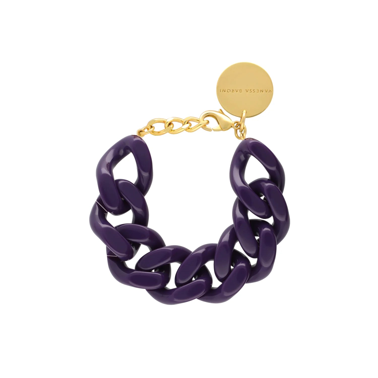 Vanessa Baroni Flat Chain Bracelet in Purple