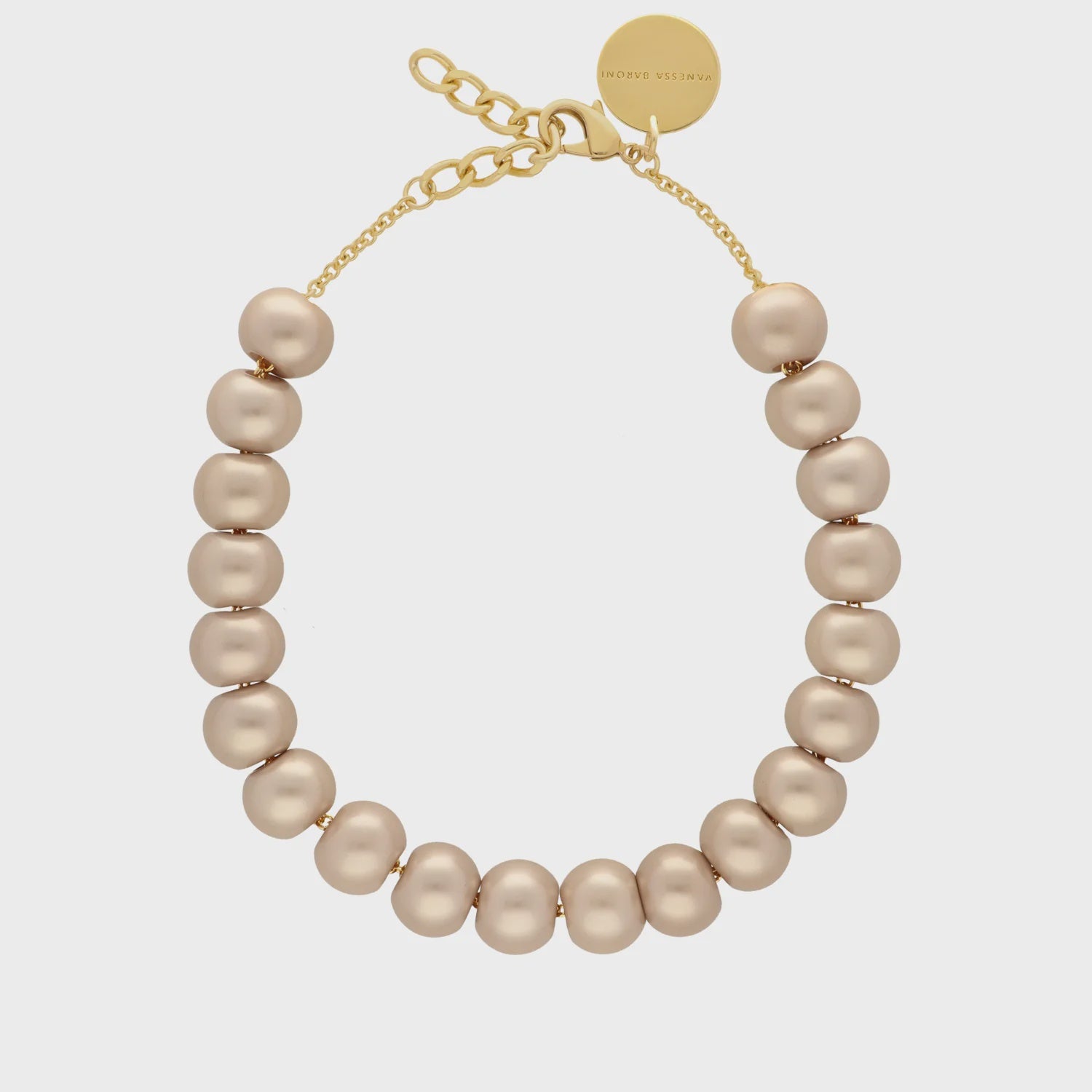 Vanessa Baroni Short Bead Necklace in Champagne