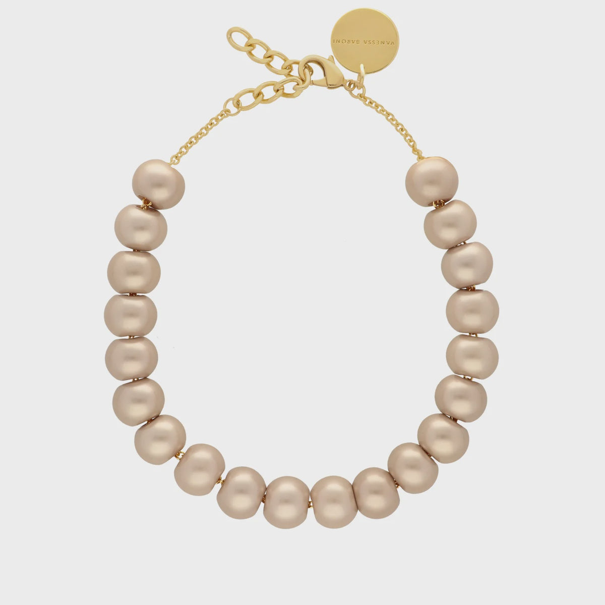 Vanessa Baroni Short Bead Necklace in Champagne