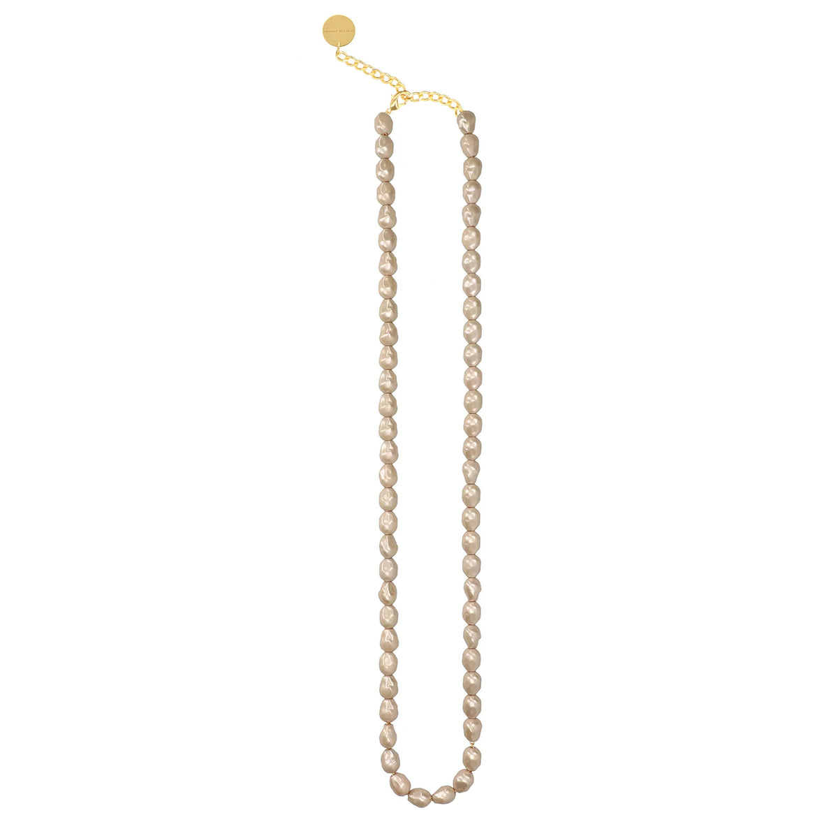 Vanessa Baroni Long Organic Pearl Necklace in Champagne