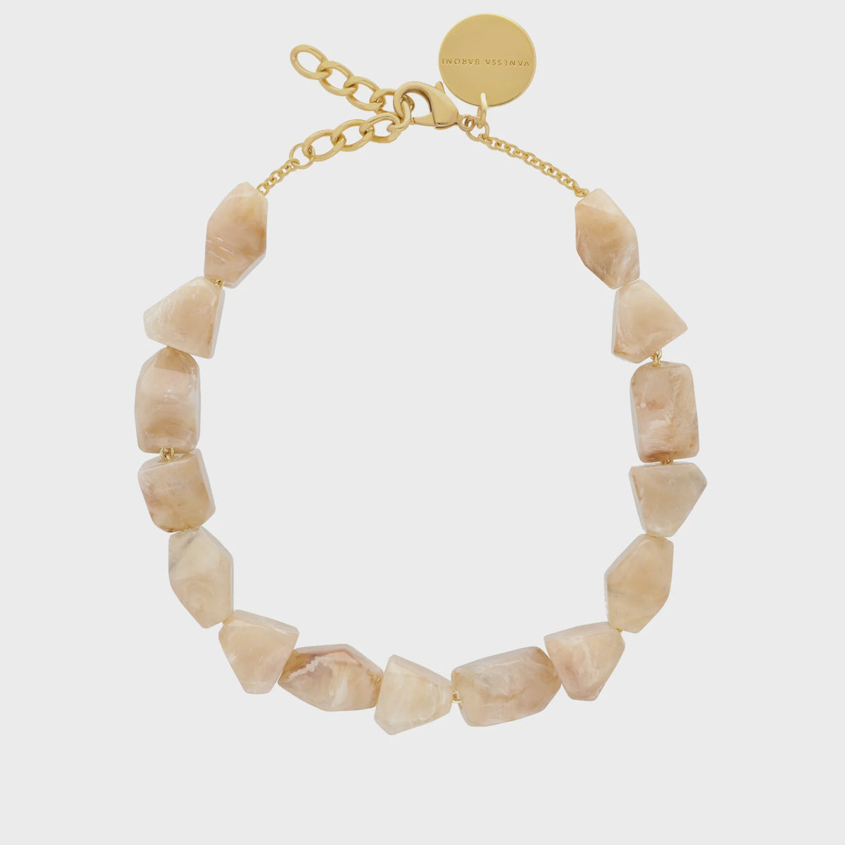 Vanessa Baroni Stone Shaped Necklace in Honey Marble
