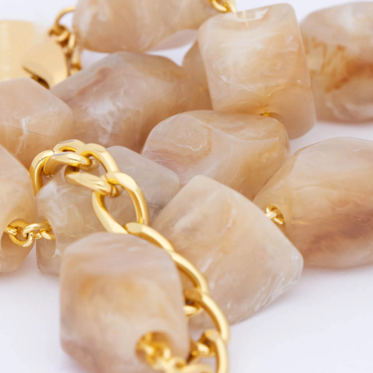 Vanessa Baroni Stone Shaped Necklace in Honey Marble