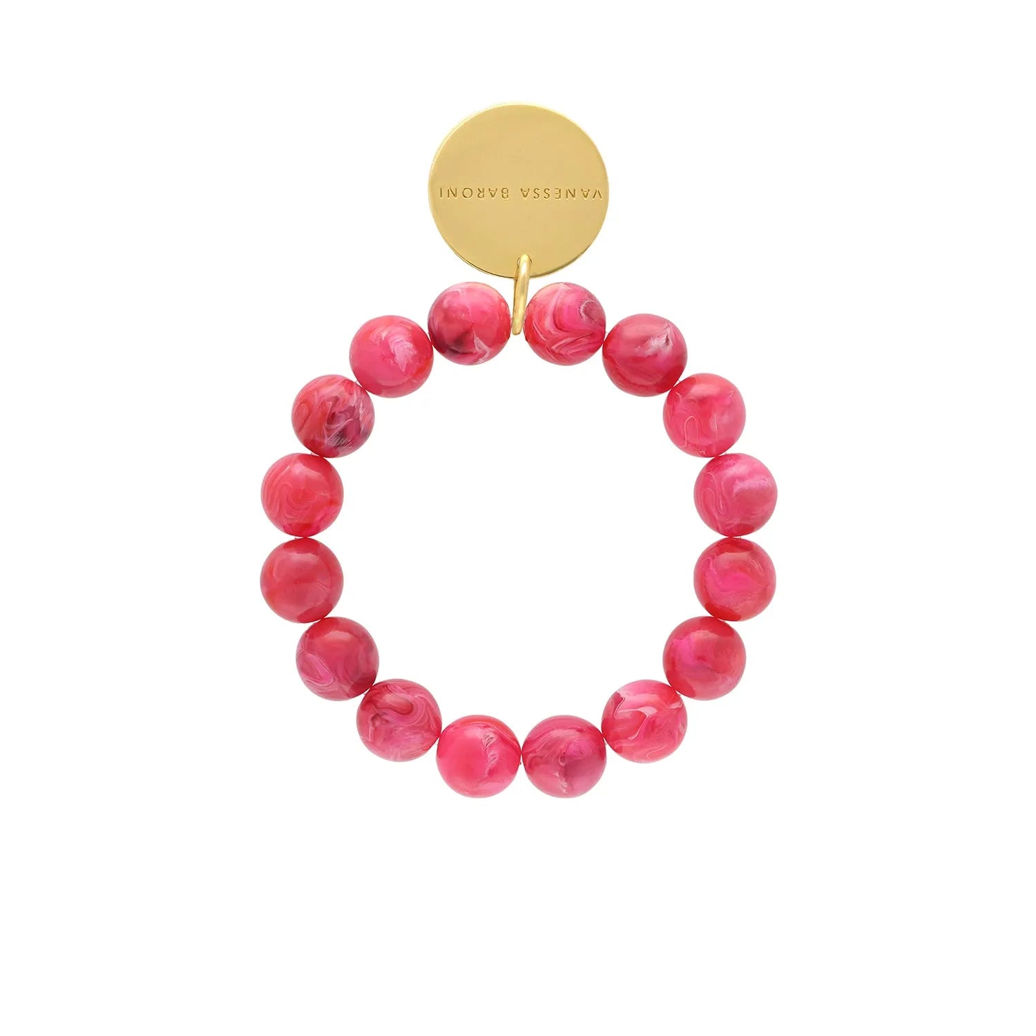 Vanessa Baroni Mini Beads Flex Bracelet in Raspberry Marble