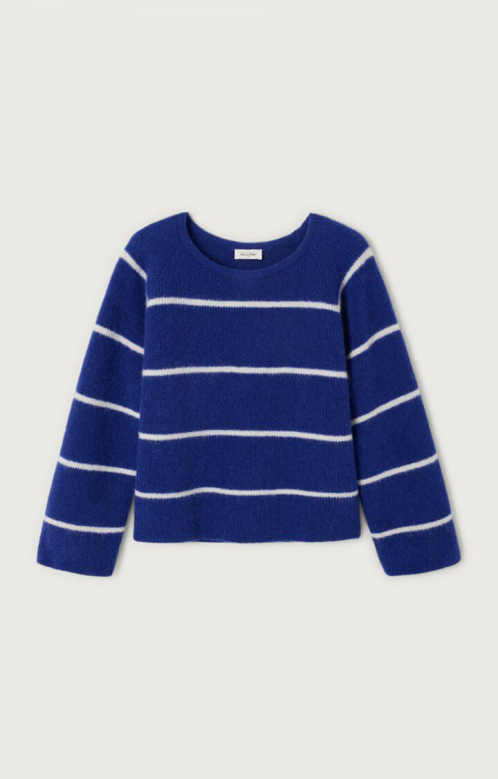 American Vintage Knit Jumper in Royal Blue Stripe