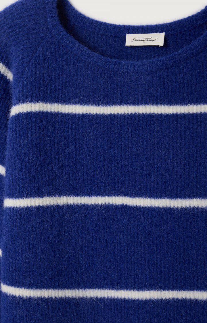 American Vintage Knit Jumper in Royal Blue Stripe