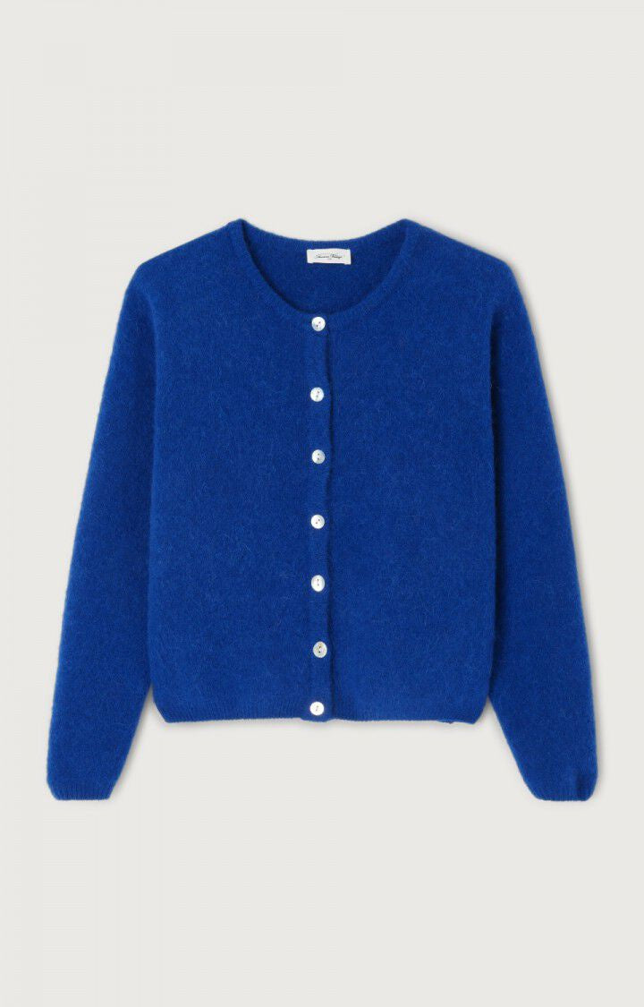 American Vintage Vitow Knit Cardi in Royal Blue