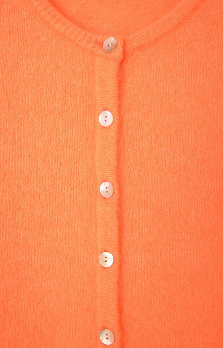American Vintage Vitow Knit Cardi in Orange Fluo