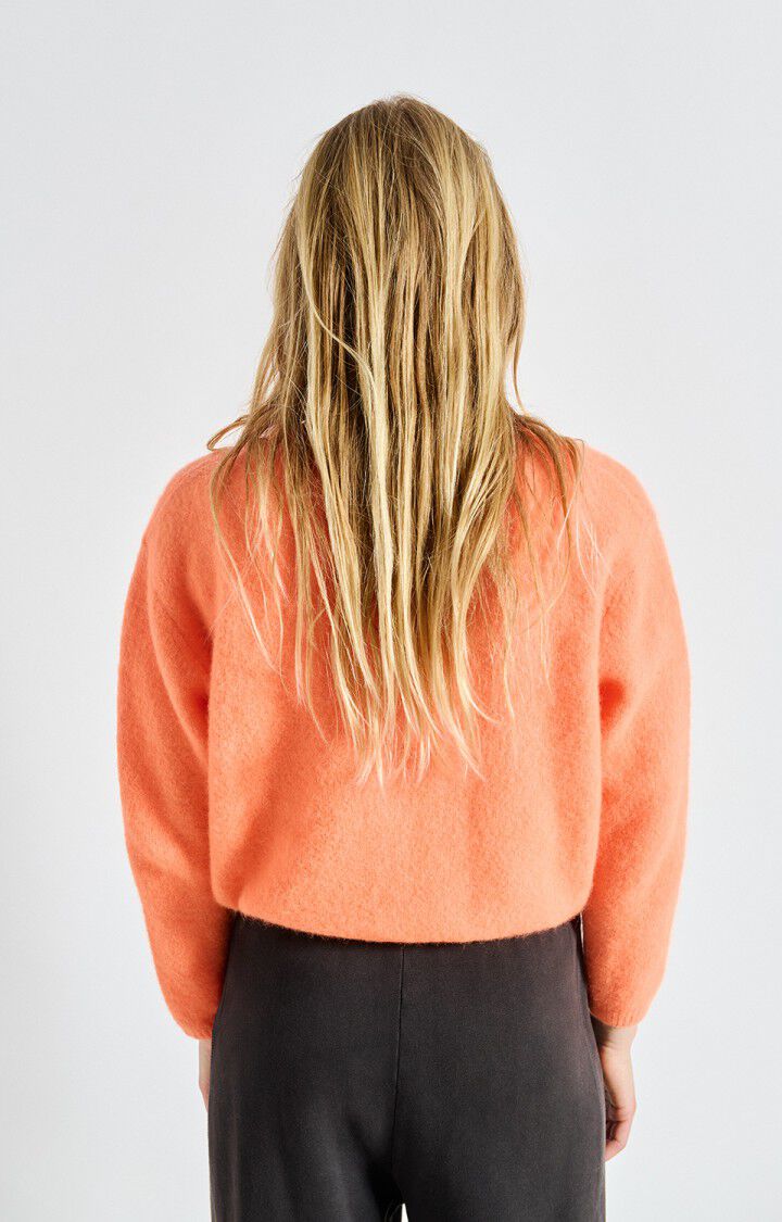 American Vintage Vitow Knit Cardi in Orange Fluo