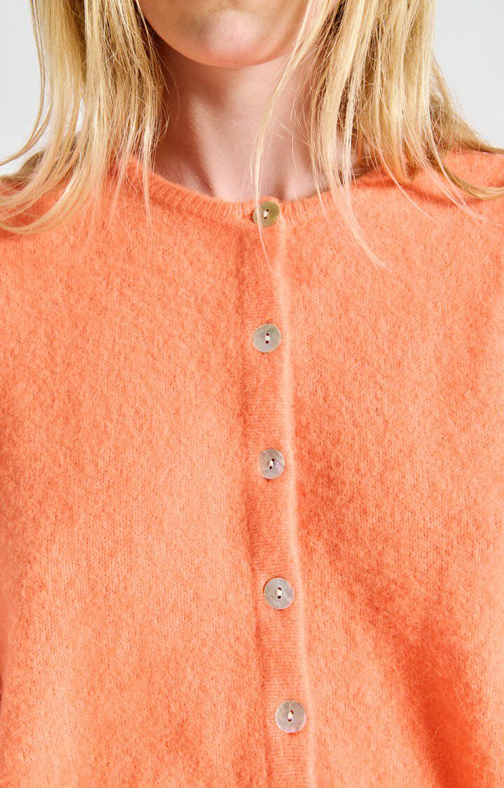 American Vintage Vitow Knit Cardi in Orange Fluo