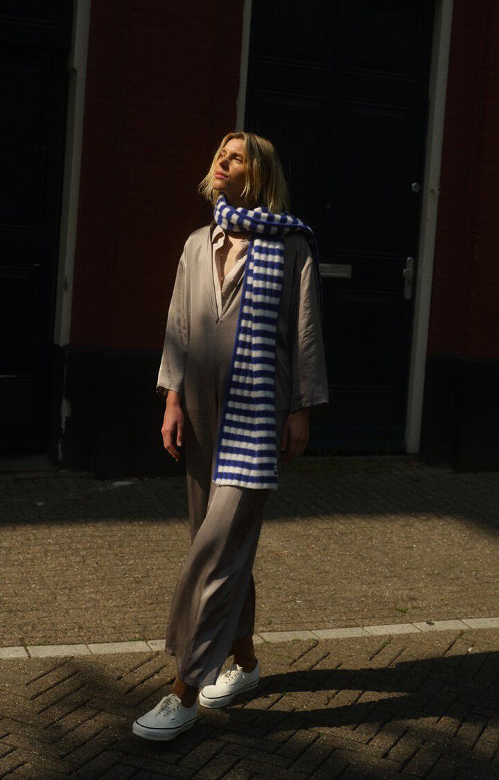American Vintage Vitow Scarf in Royal Blue Stripes Scarf