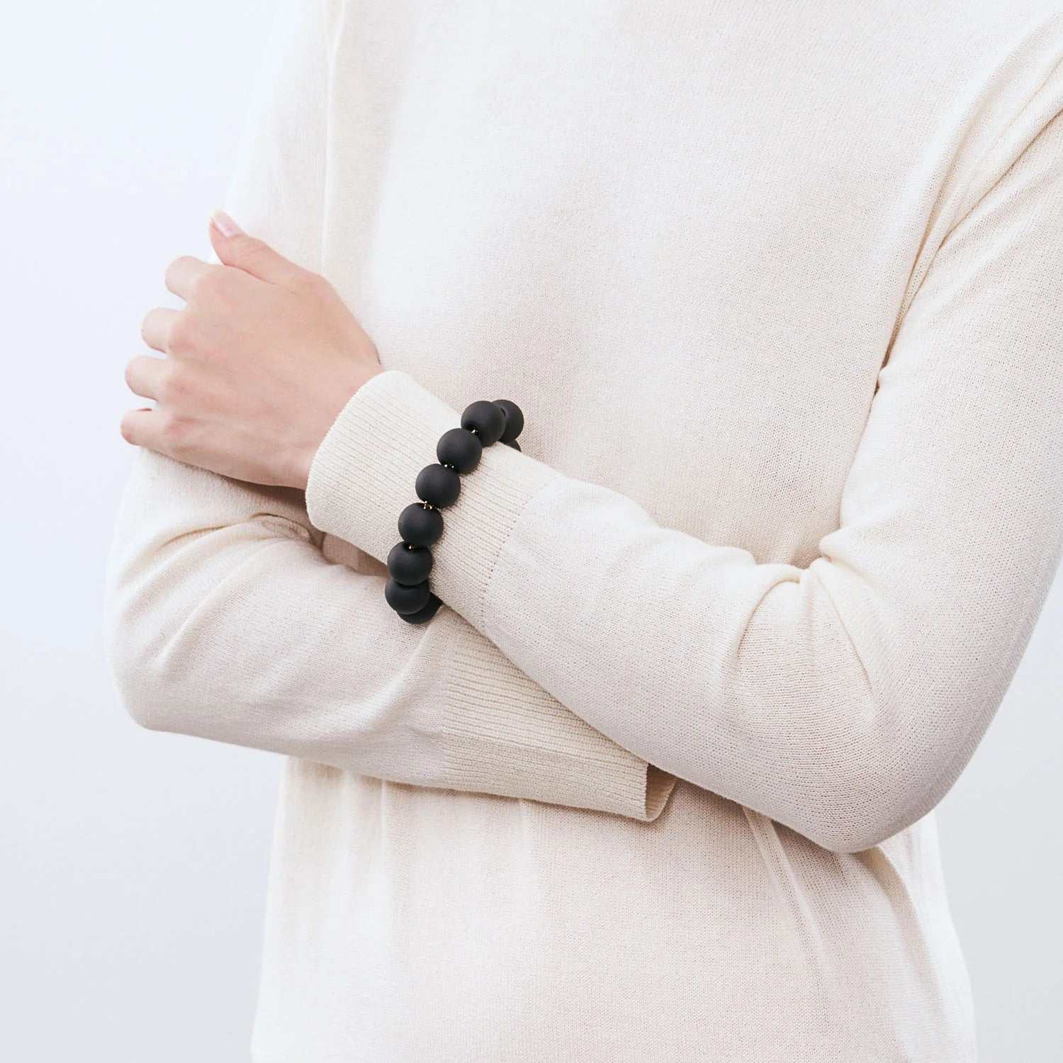 Vanessa Baroni Beads Bracelet in Matt Black