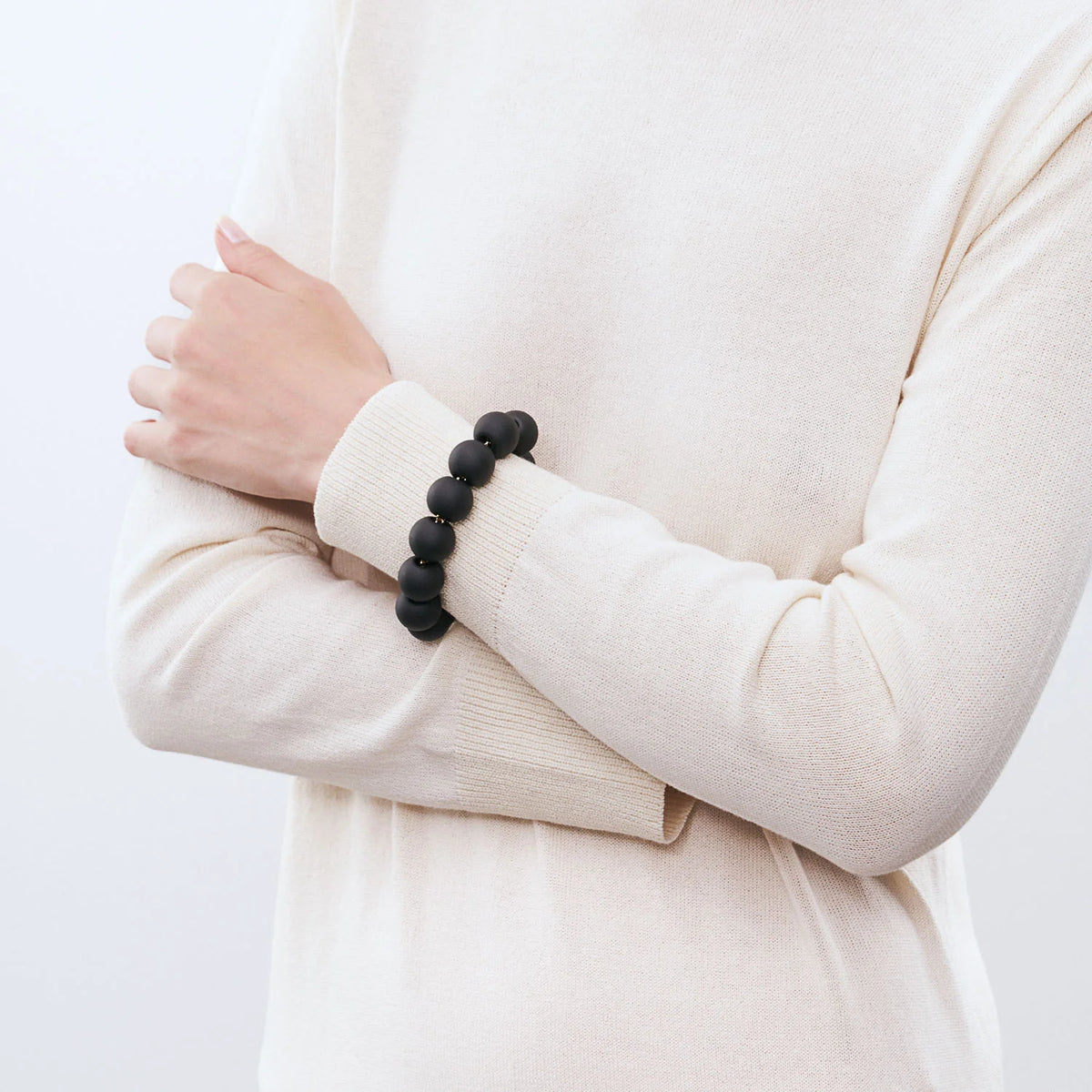 Vanessa Baroni Beads Bracelet in Matt Black