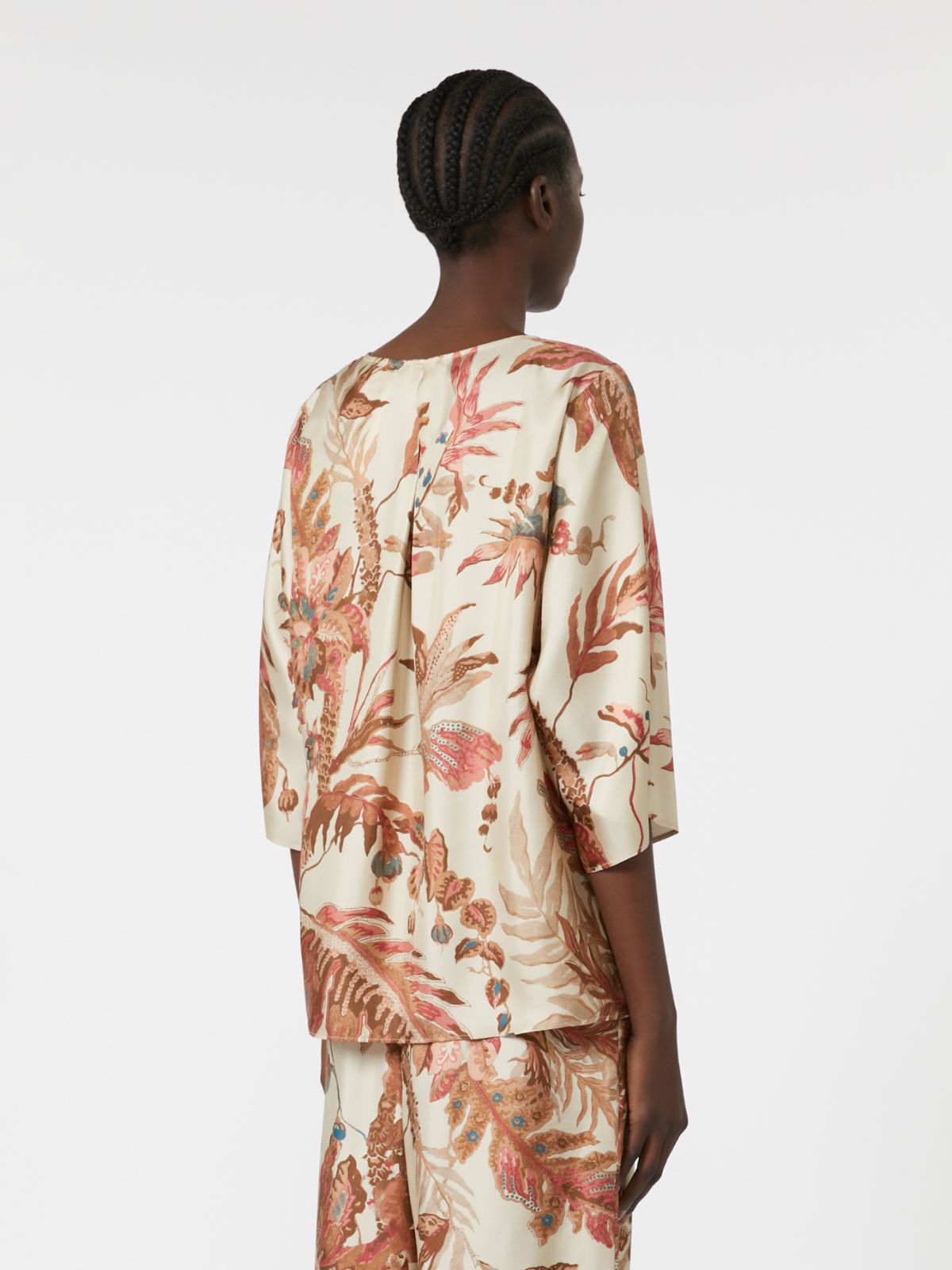 Weekend Max Mara Filippo Printed Top in Beige Tapestry