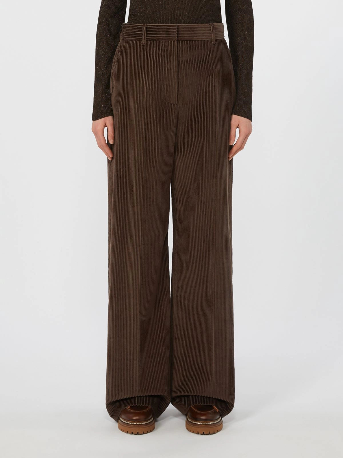 Weekend Max Mara Tania Cord Trousers in Chocolate