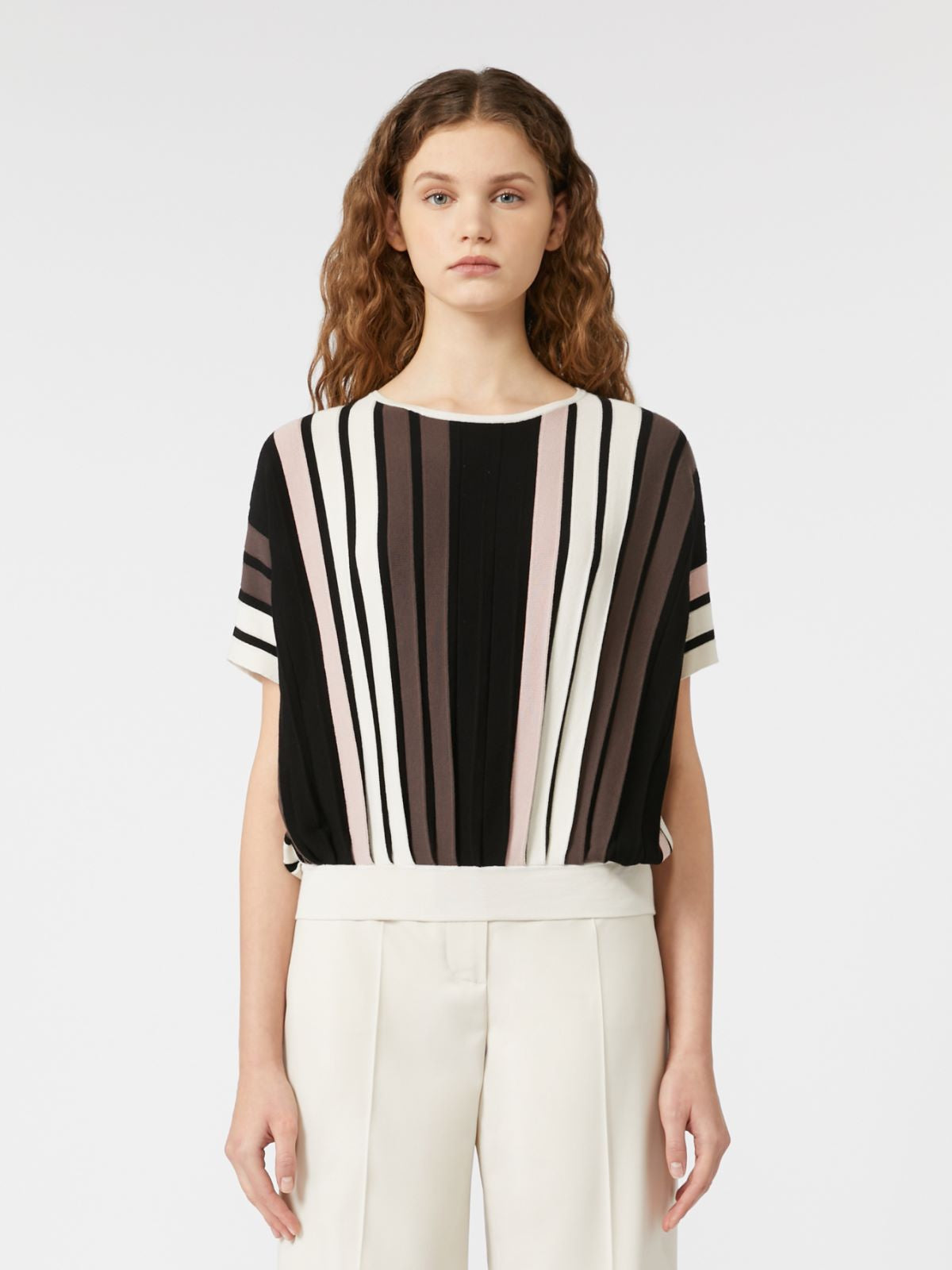 Weekend Max Mara Pegola Knit Top in Brown Mix