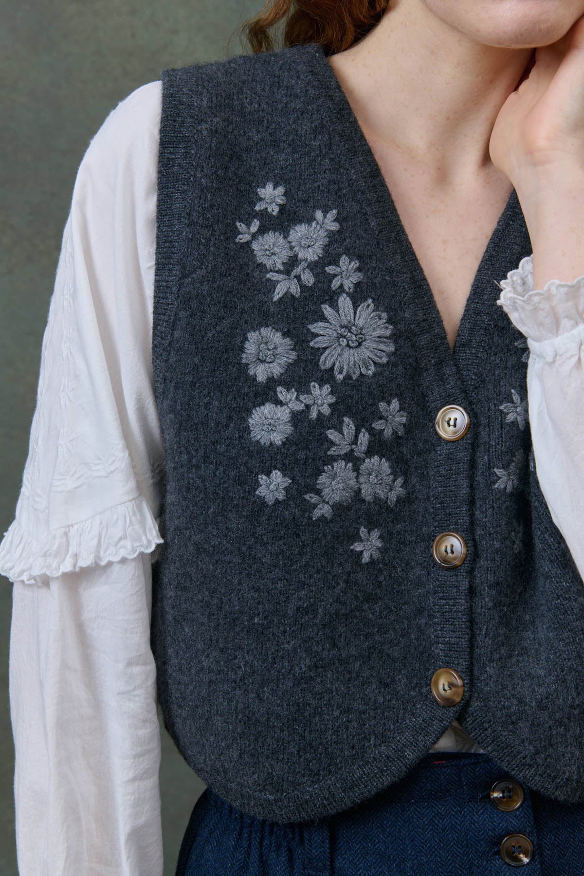 Louise Misha Ibinka Knit Waistcoat in Charcoal