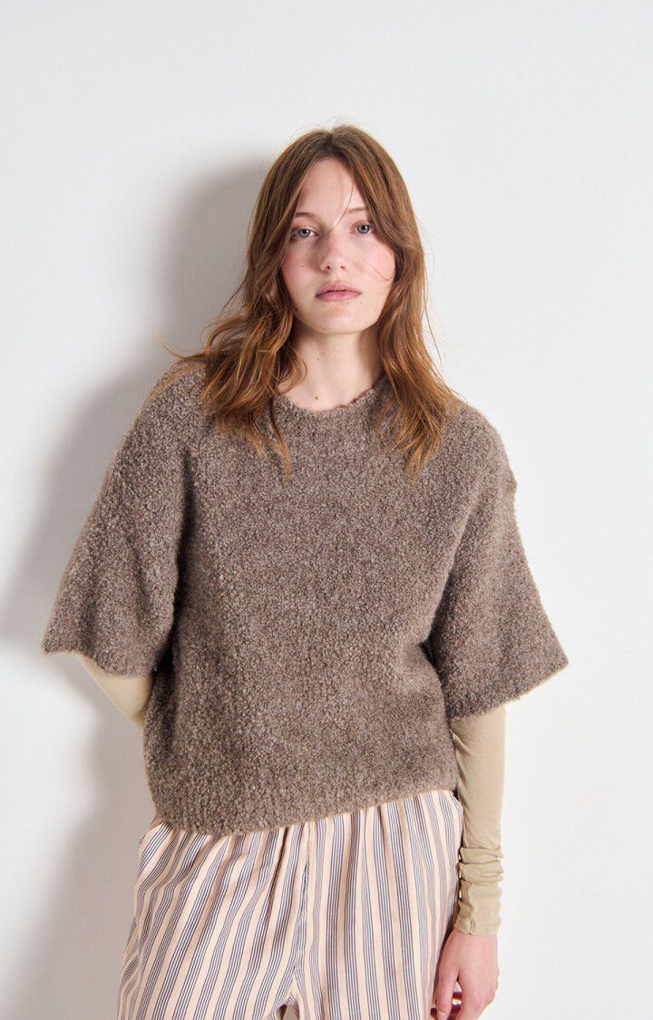 American Vintage Zolly Knit in Taupe Chine