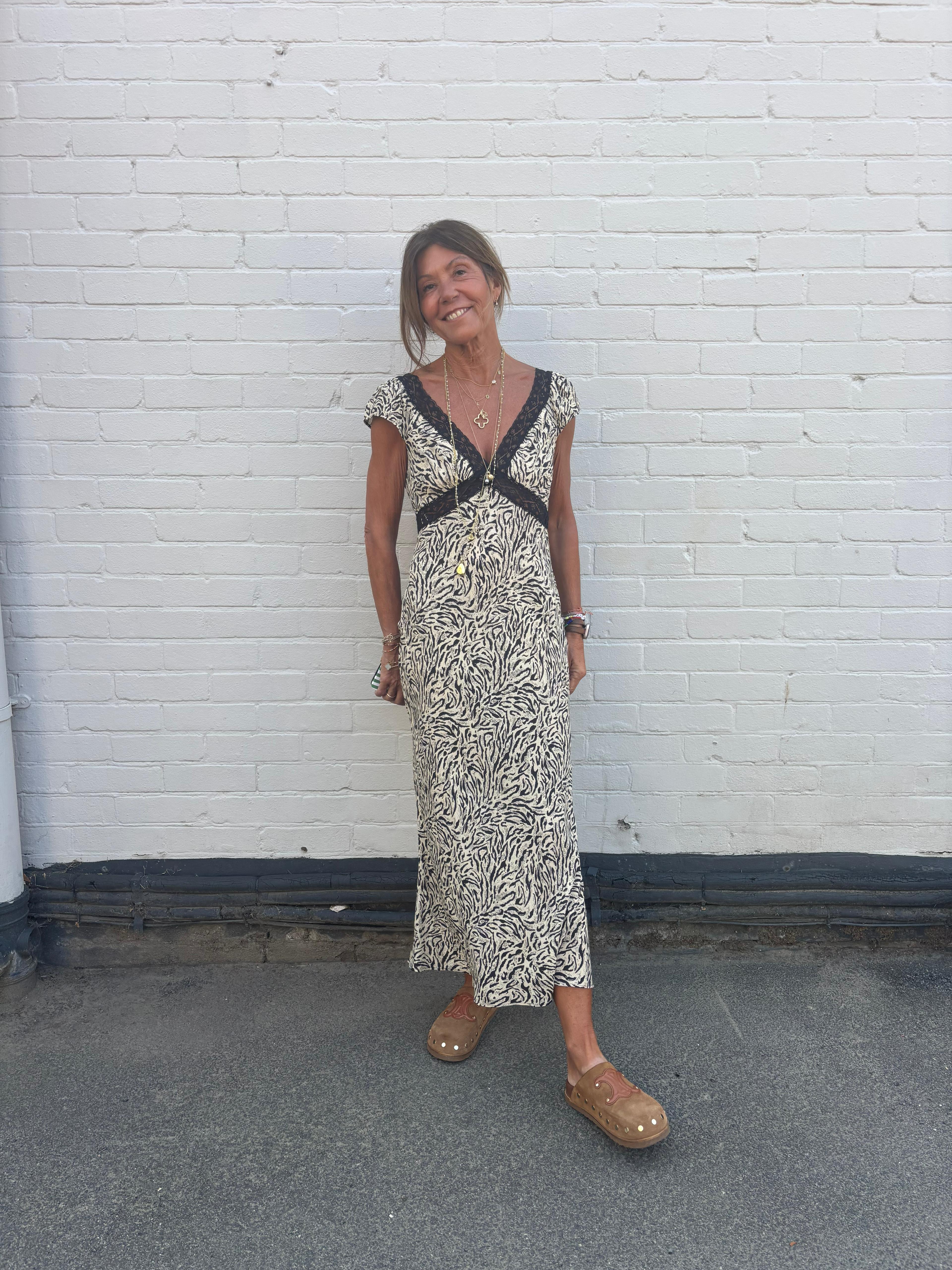 RIXO Iggy Dress in Sun Leo Tan