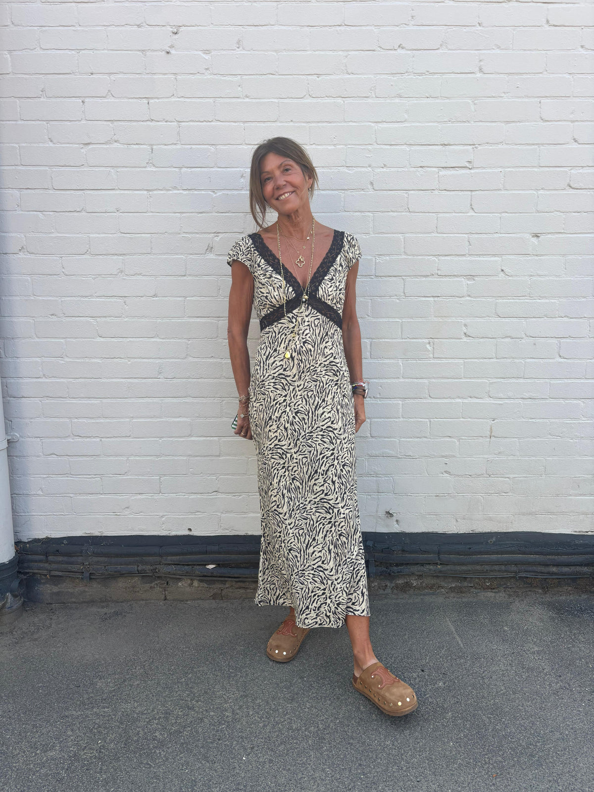 RIXO Iggy Dress in Sun Leo Tan