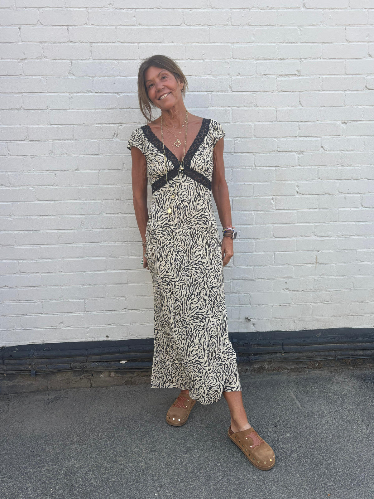RIXO Iggy Dress in Sun Leo Tan
