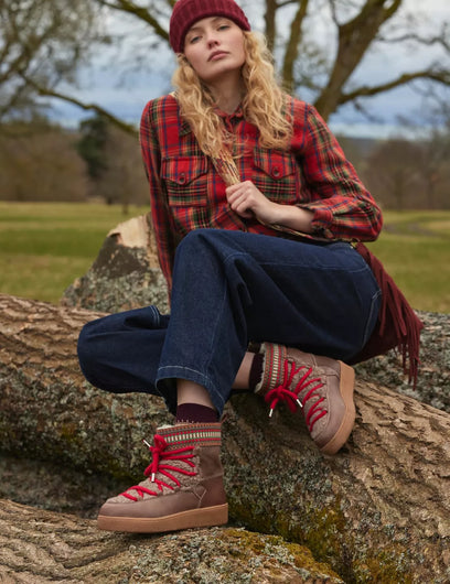 Penelope Chilvers Cosmos Fleece Boot in Dark Brown