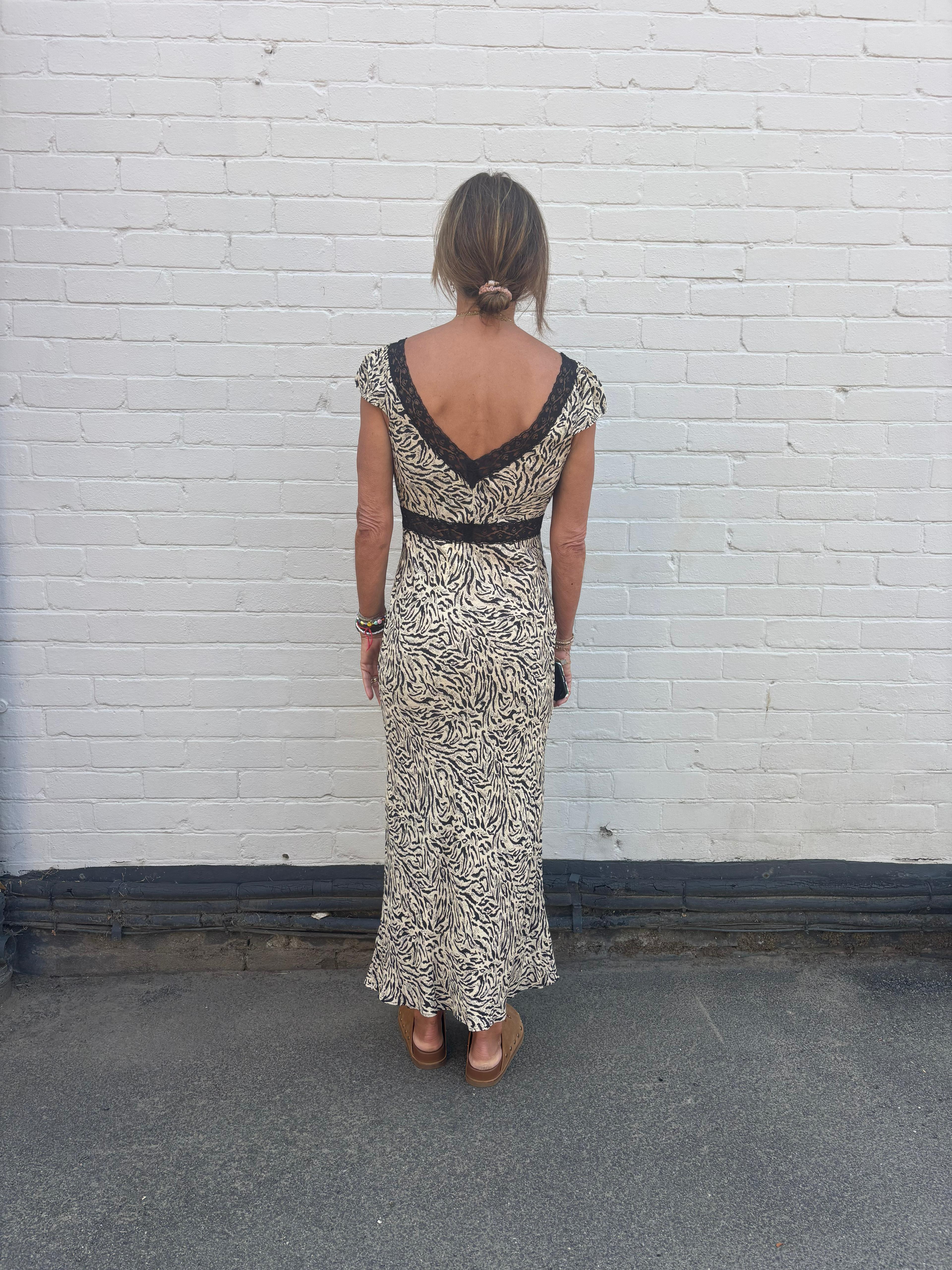 RIXO Iggy Dress in Sun Leo Tan
