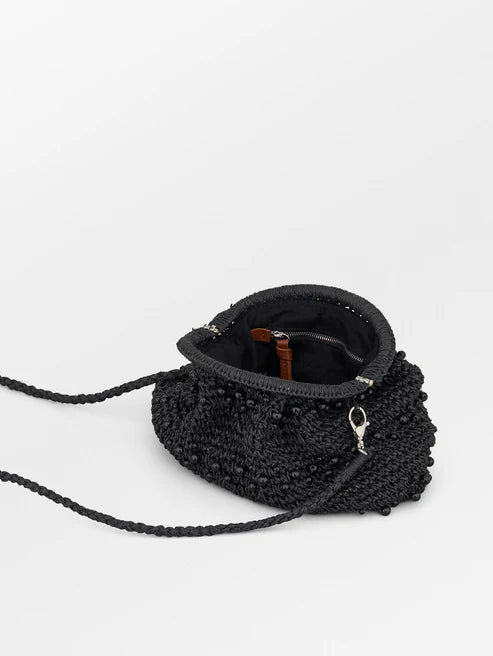 BECKS Vanessa Bonita Straw Bag in Black