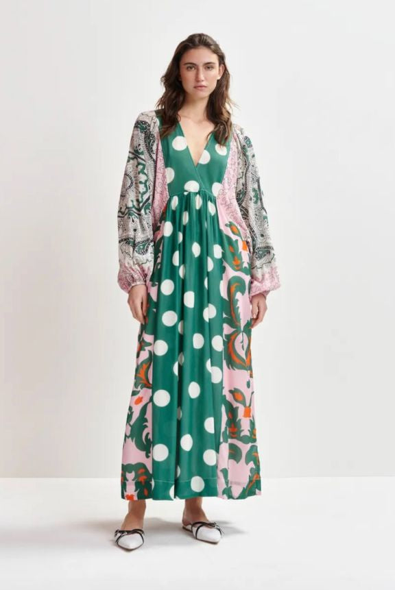 Essentiel Antwerp Haryland Printed Maxi Dress in Off White