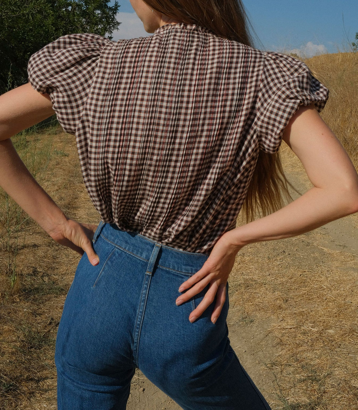 DÔEN Millie Top in Delphine Plaid