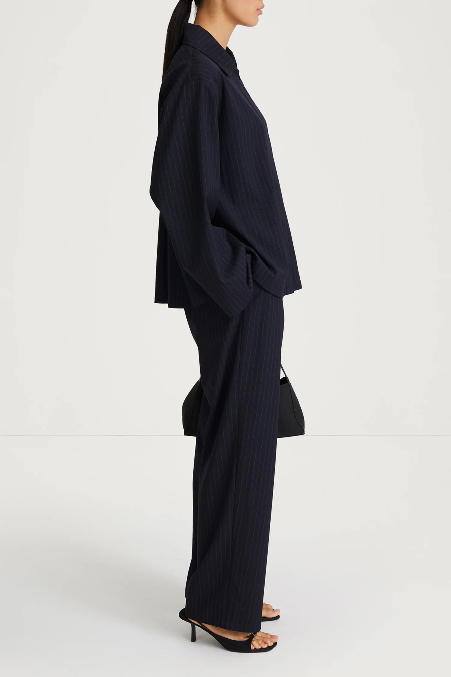 Style In Brenly Shirt in Navy Pinstripe