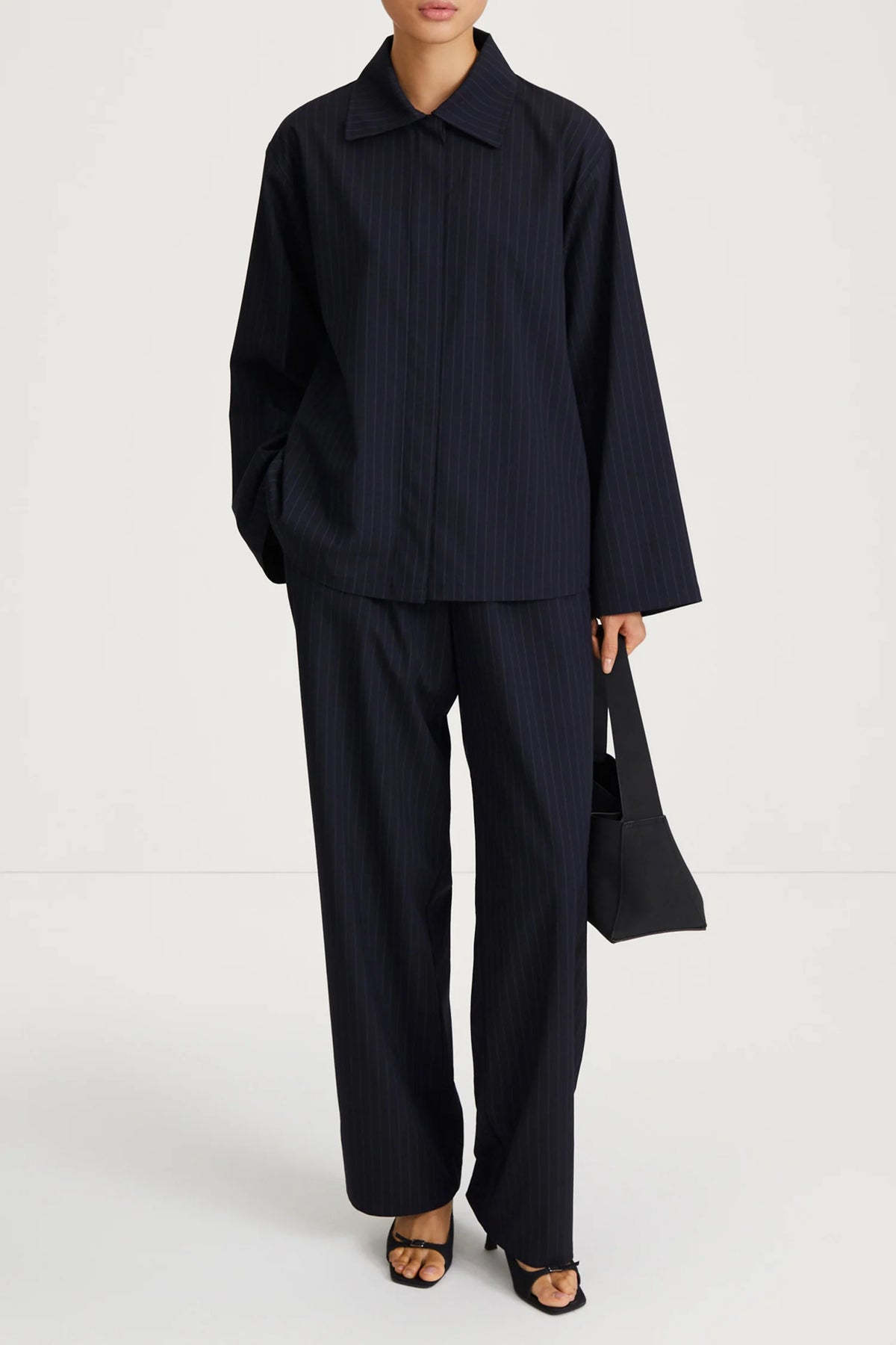 Style In Belicia Trousers in Navy Pinstripe