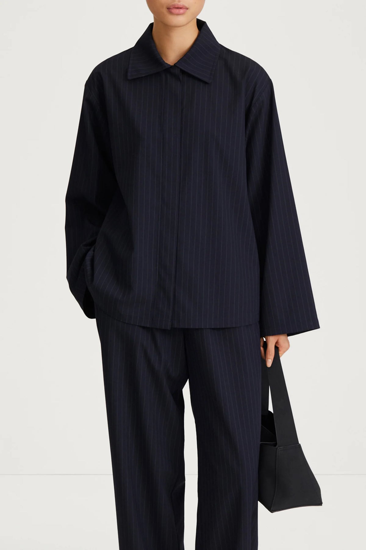 Style In Brenly Shirt in Navy Pinstripe
