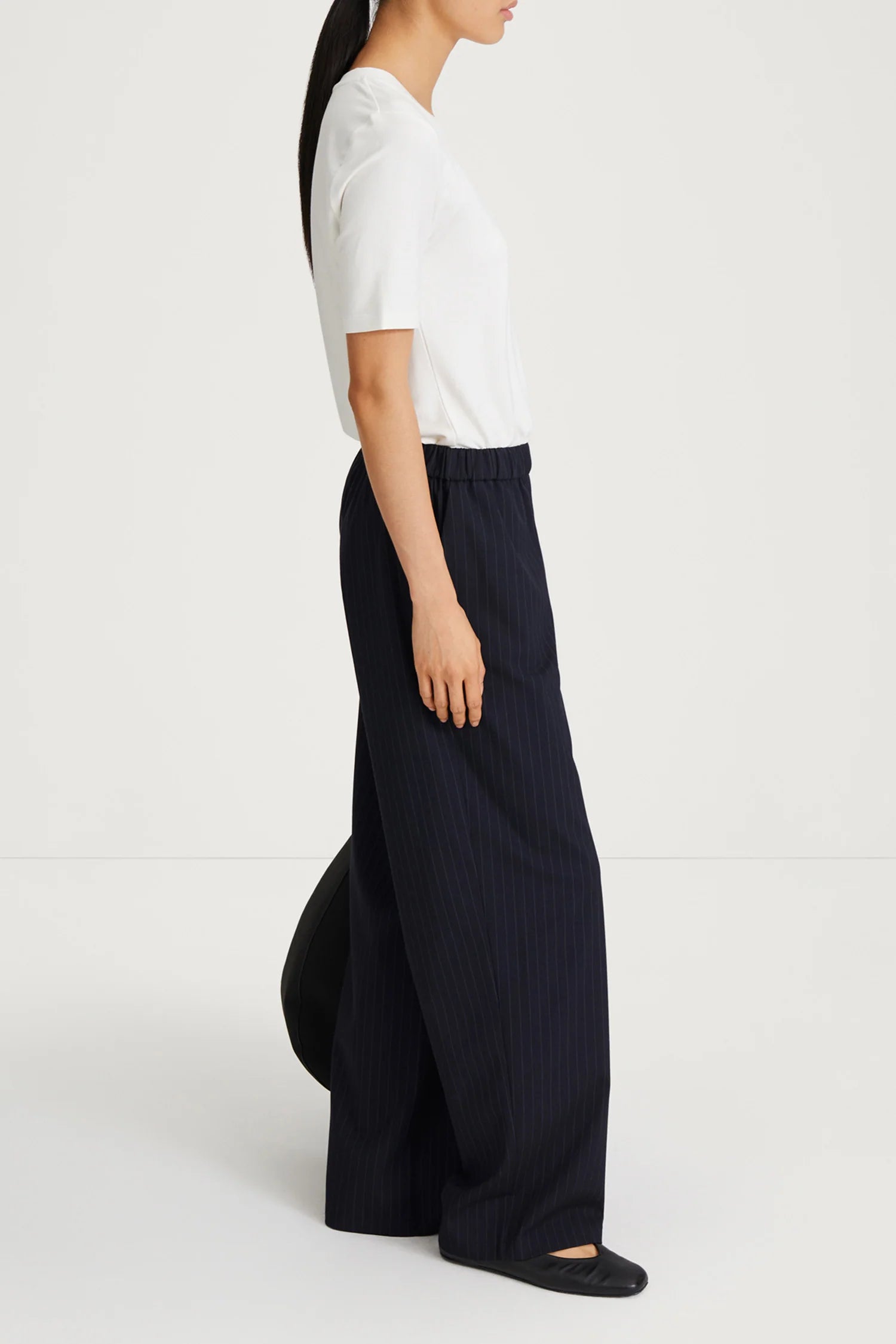 Style In Belicia Trousers in Navy Pinstripe