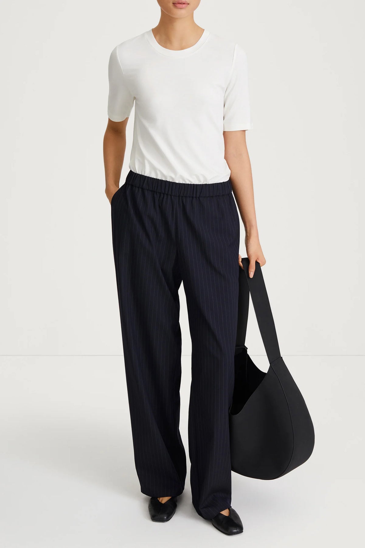 Style In Belicia Trousers in Navy Pinstripe