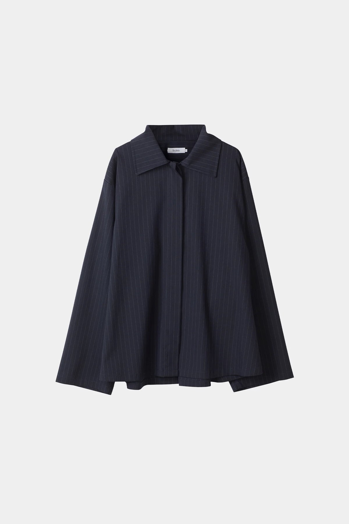 Style In Brenly Shirt in Navy Pinstripe