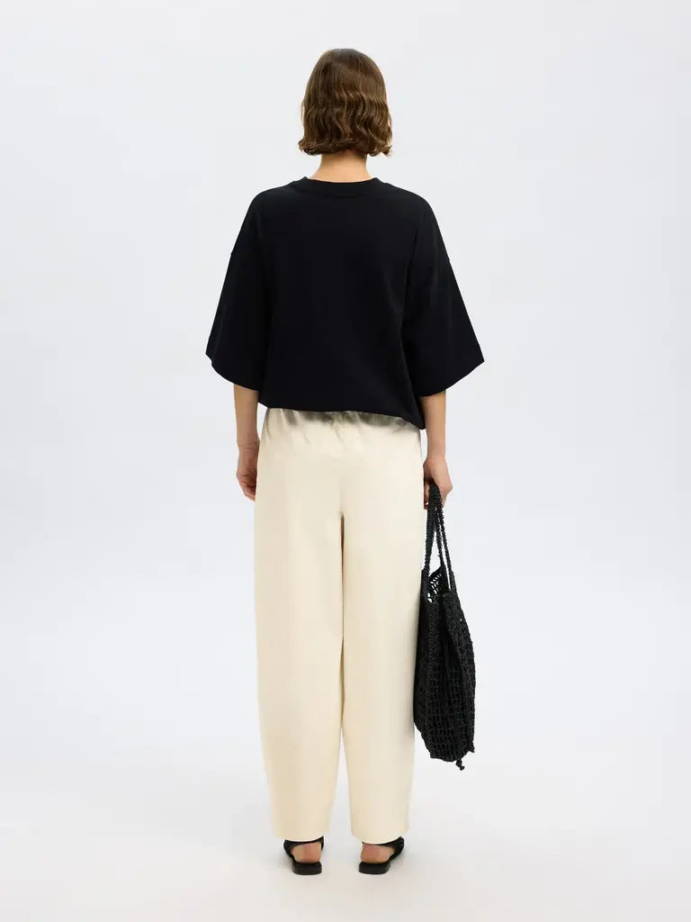 SELECTED Juma Loose Barrel Pant in Birch