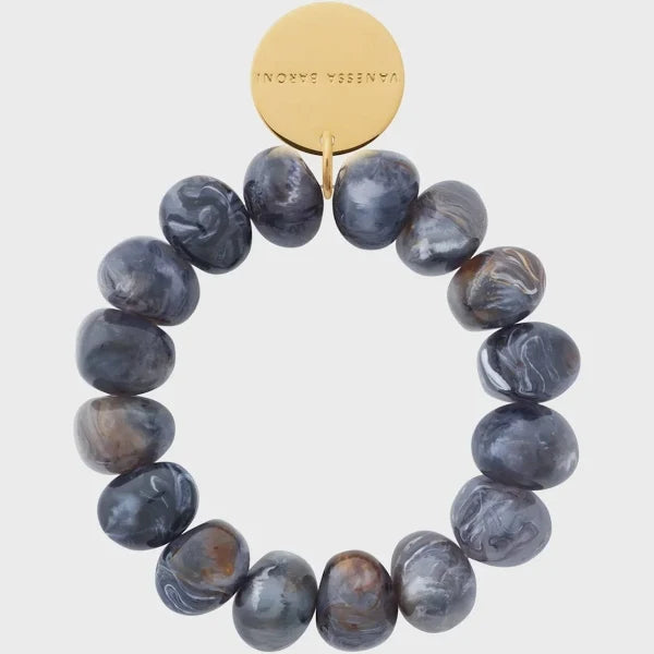 Vanessa Baroni Stone Flex Bracelet Blue Jeans Marble