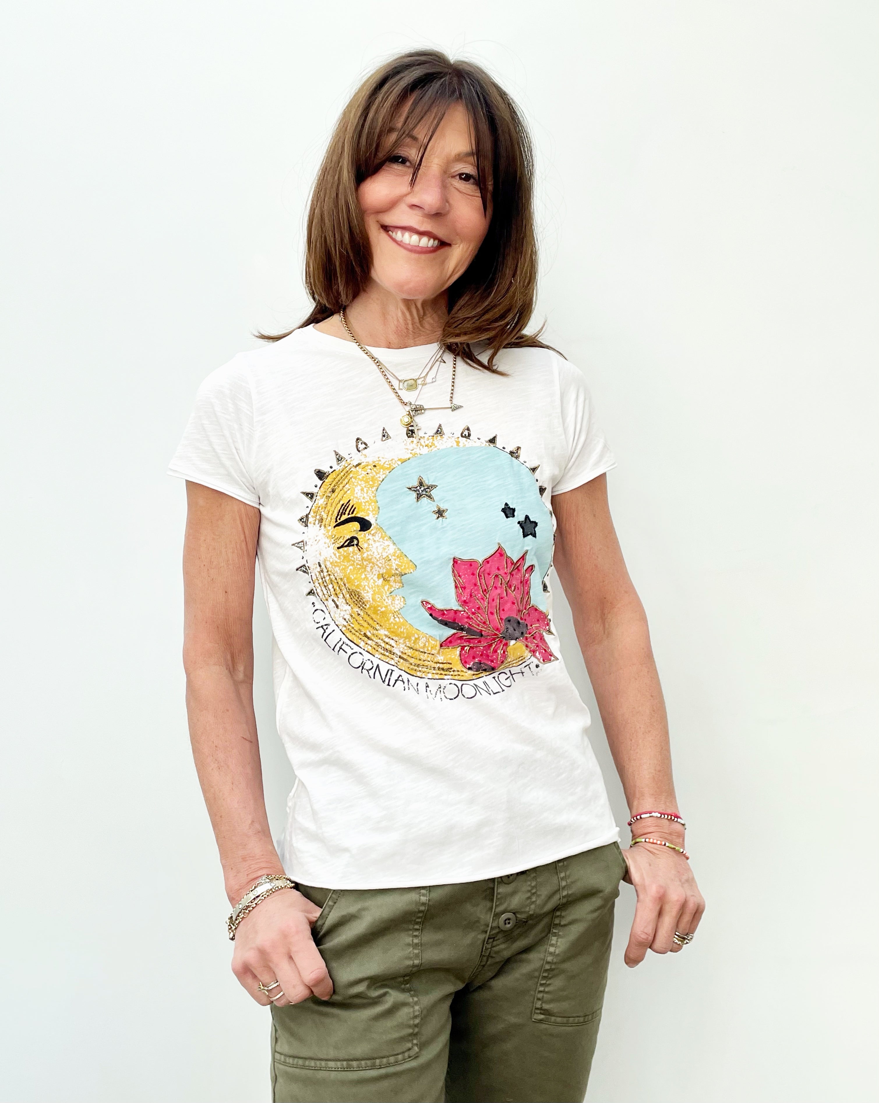 FIVE TSE2113 Moon Tee in White