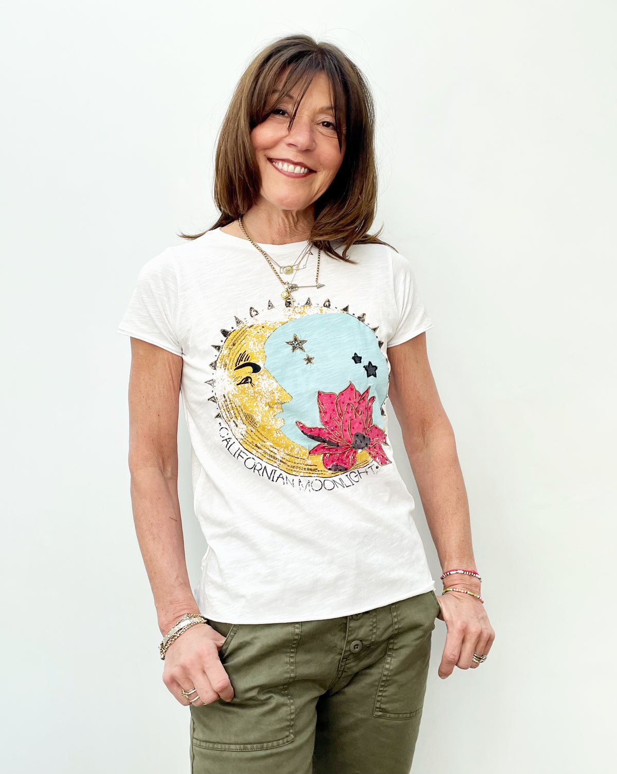 FIVE TSE2113 Moon Tee in White