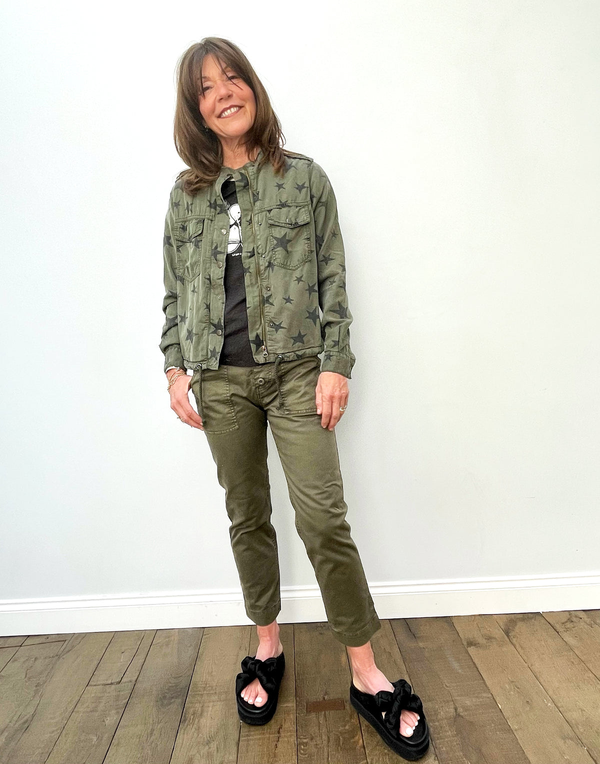 FIVE Bella Jacket with Stars in Khaki