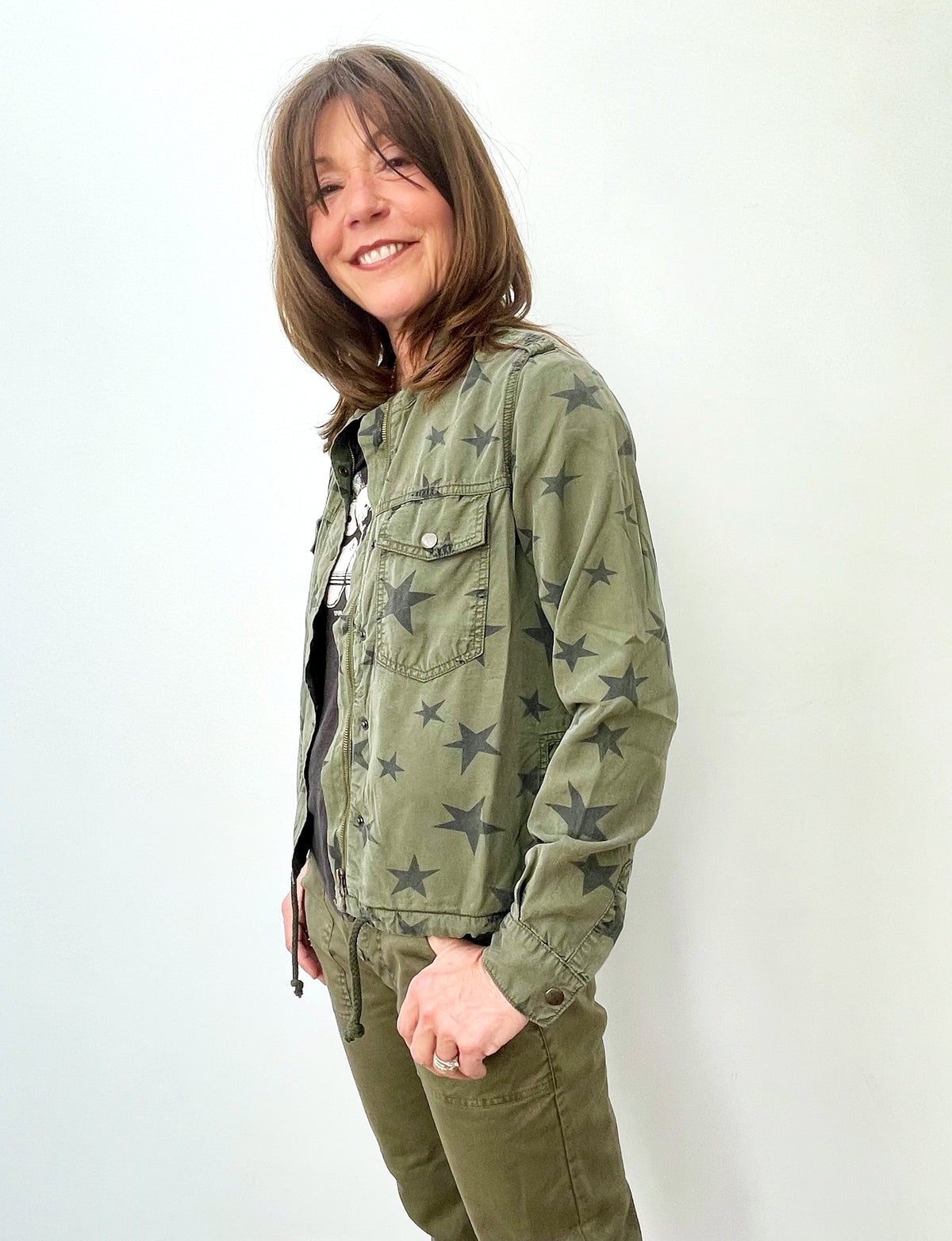 FIVE Bella Jacket with Stars in Khaki